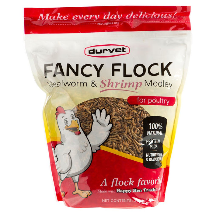 Durvet Fancy Flock Mealworm & Shrimp Blend Poultry Treats 20 oz.