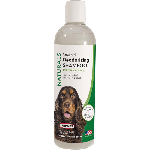 Durvet Naturals Deodorizing Shampoo for Dogs Cats Ferrets & Rabbits 17 oz.