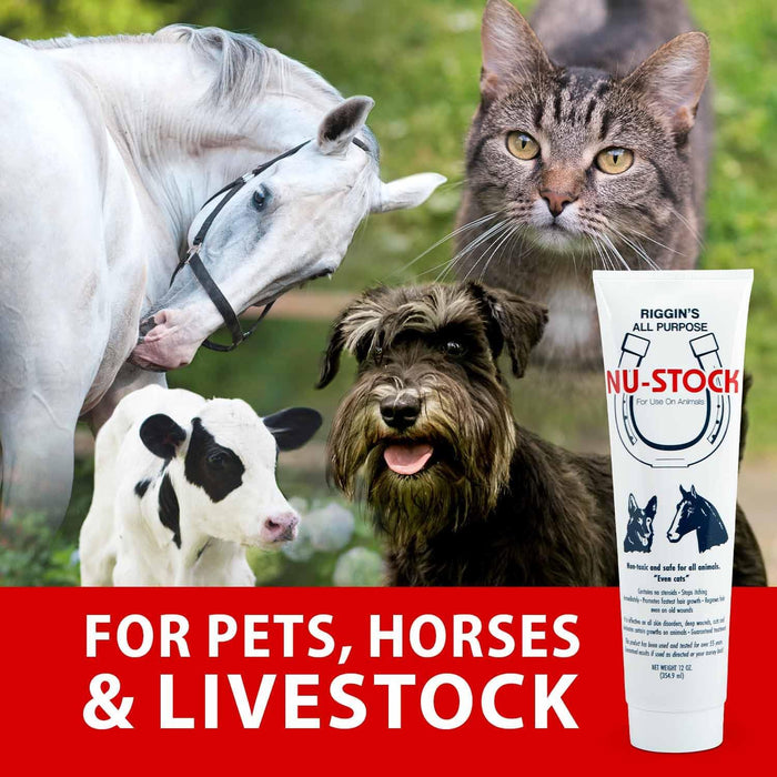 Durvet Nu-Stock Wound Cream Mange Ringworm Cuts Animals 12oz. 2-Pack
