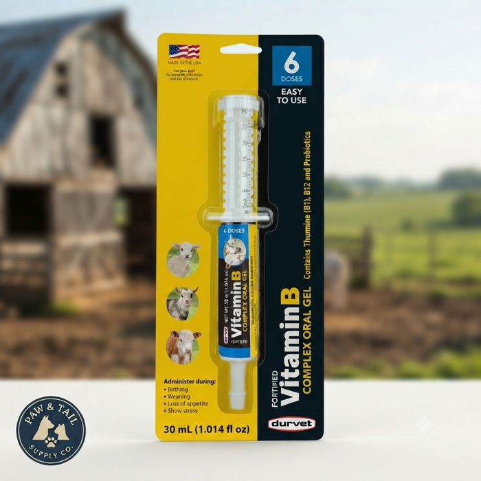 Durvet Vitamin B Complex Oral Gel for Goats Sheep & Calves 30mL 2-Pack