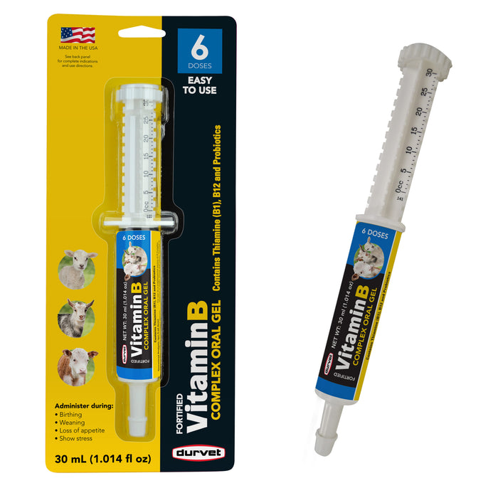 Durvet Vitamin B Complex Oral Gel for Goats Sheep & Calves 30mL 2-Pack