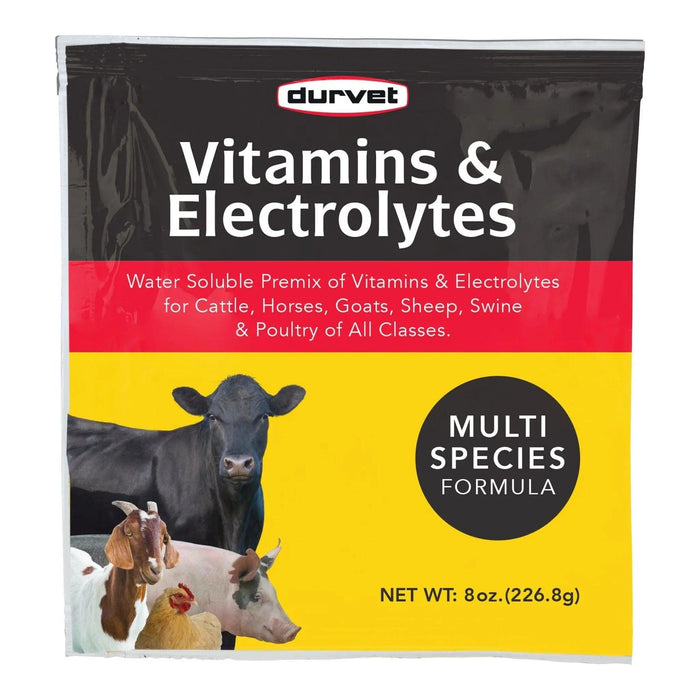 Durvet Vitamins & Electrolytes for Poultry Swine Ruminants & Horses 8 oz. 3-Pack Durvet