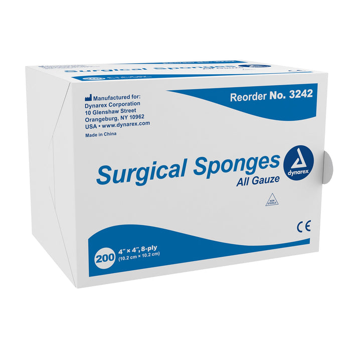 Dynarex Non-Sterile Medical Gauze Sponges First Aid Supply 4x4 200 Count 2-Pack