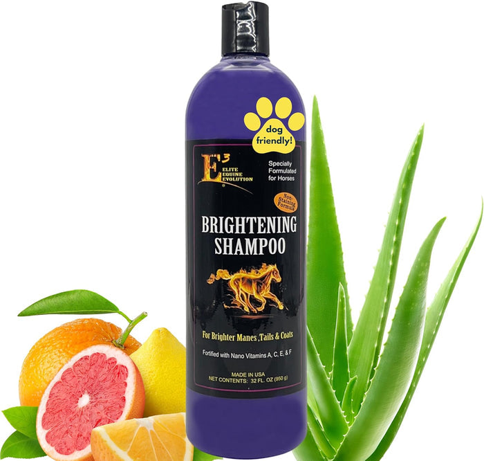 E3 Elite Brightening Horse Shampoo 32oz. Deep Cleansing & Coat Enhancer