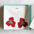 [EARRINGS] PANSY CRIMSON | MORPHOSPHERE | KYOTO YUZEN DYEING