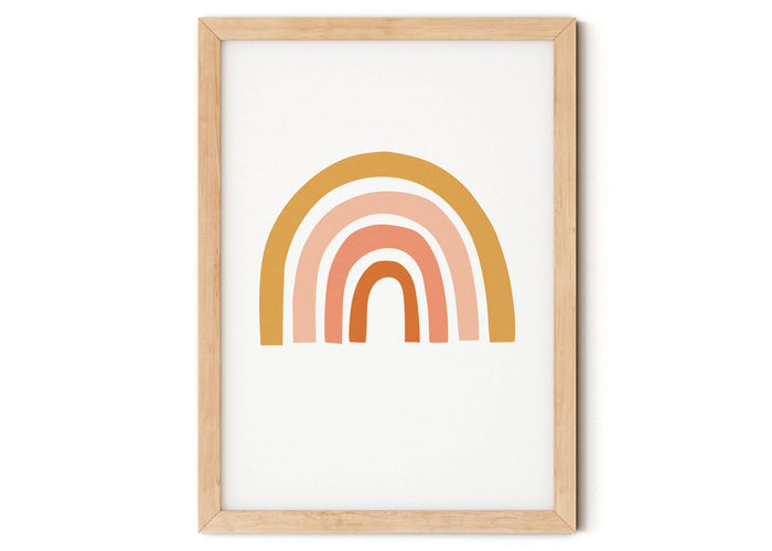 Earth Rainbow Nursery Print A4.