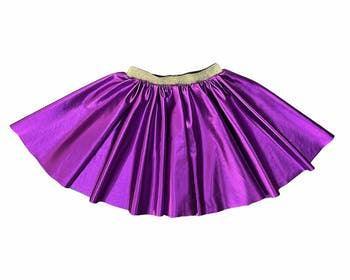 Elastic Metallic Purple Twirly Skirt NEW ARRIVAL - Ruby & Grace