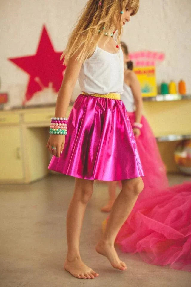 Elastic Metallic Purple Twirly Skirt NEW ARRIVAL - Ruby & Grace