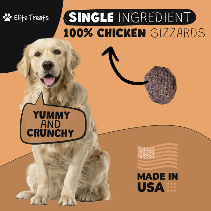 Elite Treats Chicken Gizzard Chips USA Made Dog Training Treats 6 oz. 2-Pack