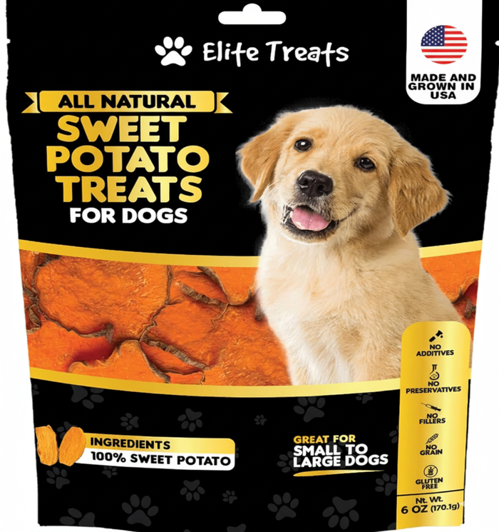 Elite Treats Sweet Potato Grain-Free Dog Treats 6 oz. 2-Pack