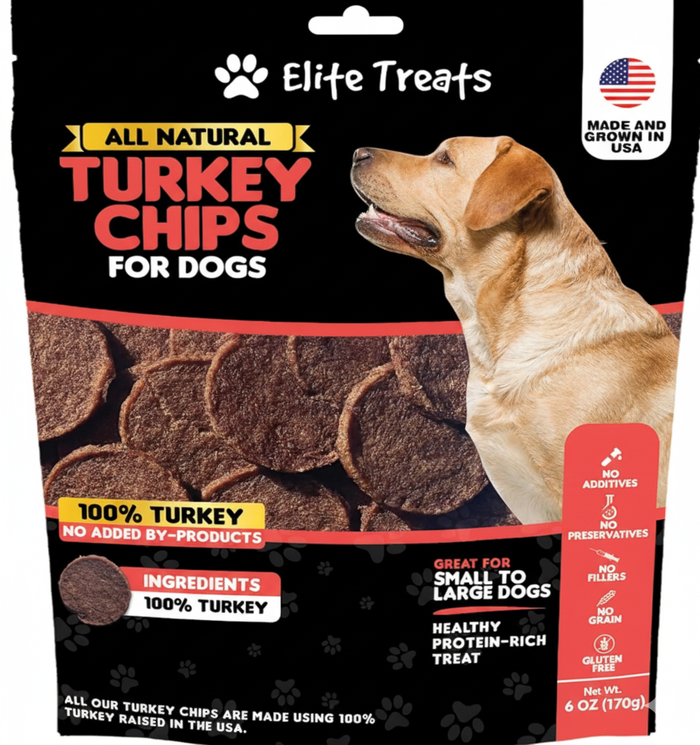 Elite Treats Turkey Dog Treats USA Made Perfect Training Treats 6 oz. 2-Pack