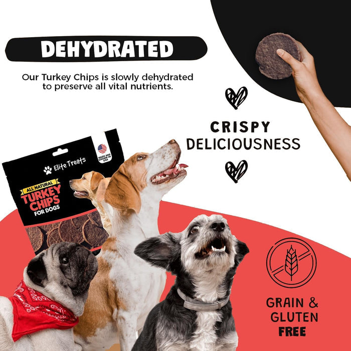 Elite Treats Turkey Dog Treats USA Made Perfect Training Treats 6 oz. 2-Pack