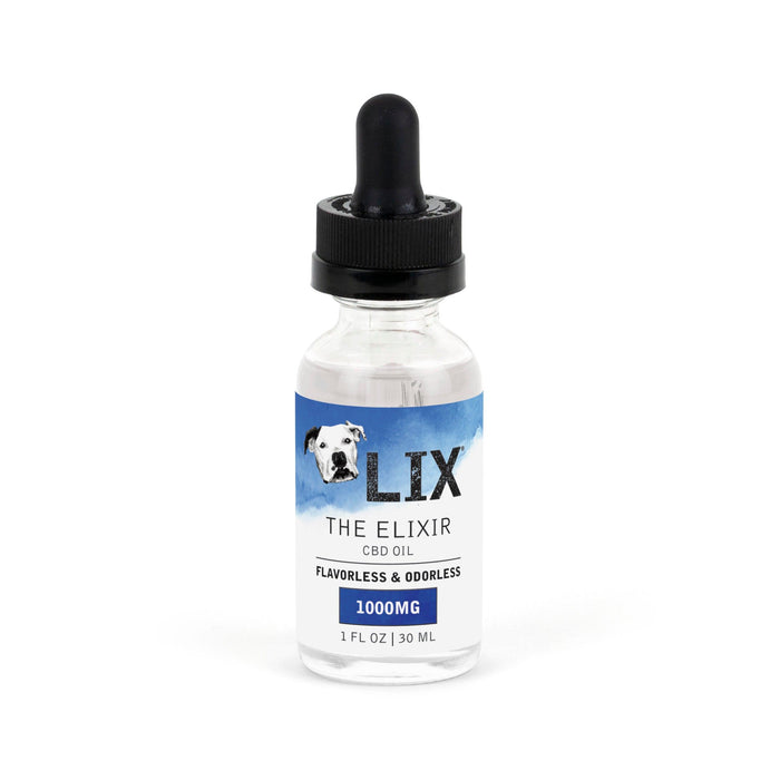 CBD oil elixir for dogs 1000mg tincture dropper by LIX Pet Wellness