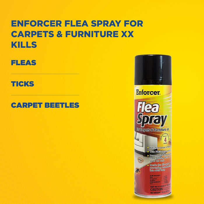 Enforcer Flea Spray for Carpets and Furniture Indoor Flea Control Spray 14 oz.