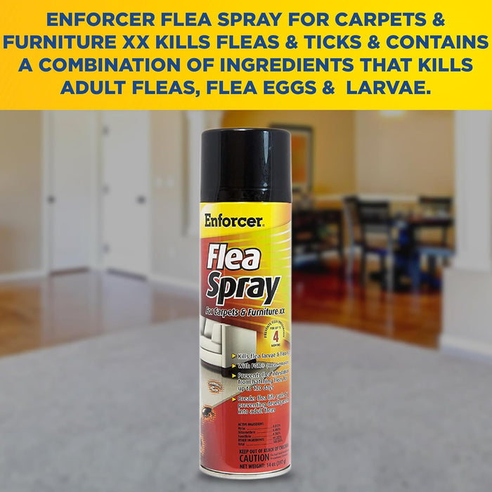 Enforcer Flea Spray for Carpets and Furniture Indoor Flea Control Spray 14 oz.