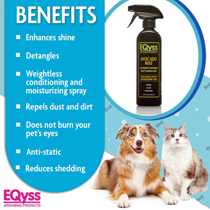 EQyss Avocado Mist Pet Conditioner – Shines, Conditions & Reduces Shedding