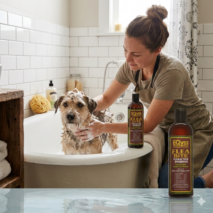 EQyss Flea Bite Shampoo 16 oz. Natural Oils pH Balanced Flea & Tick Dogs Cats