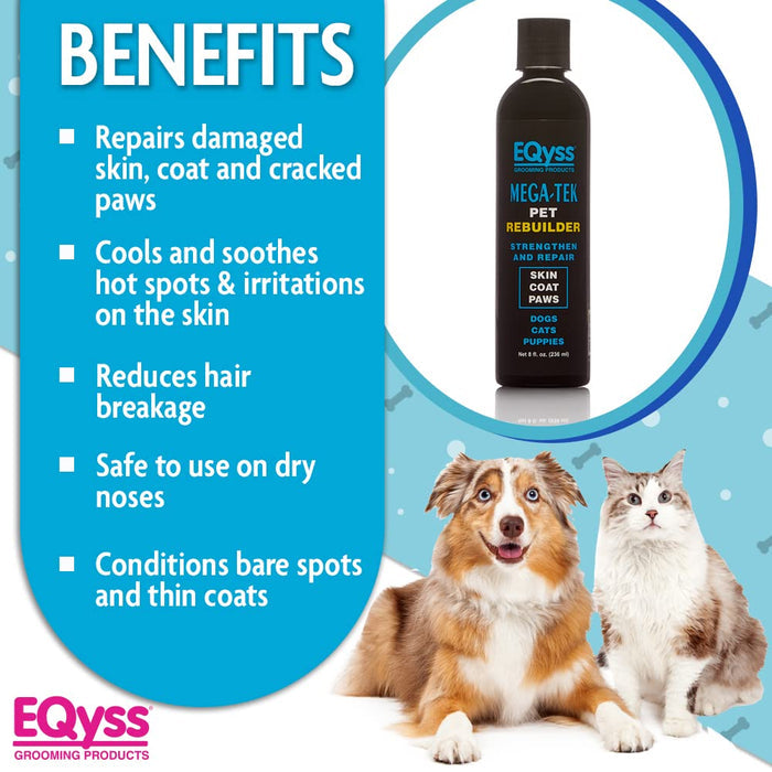 EQyss Mega-Tek Pet Coat Rebuilder – Repairs Dry Skin, Coat & Paw Pads