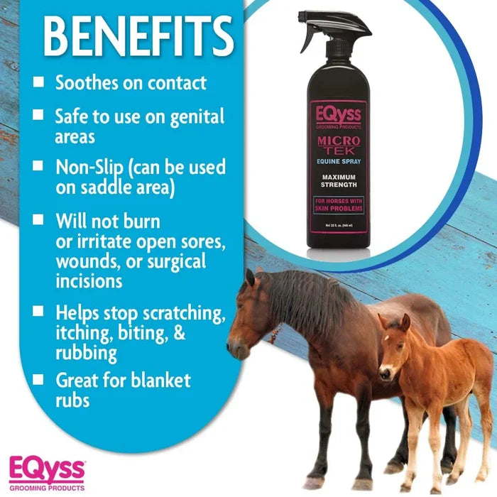 EQyss Micro-Tek Medicated Horse Care Bundle Shampoo and Spray Equine Grooming Set