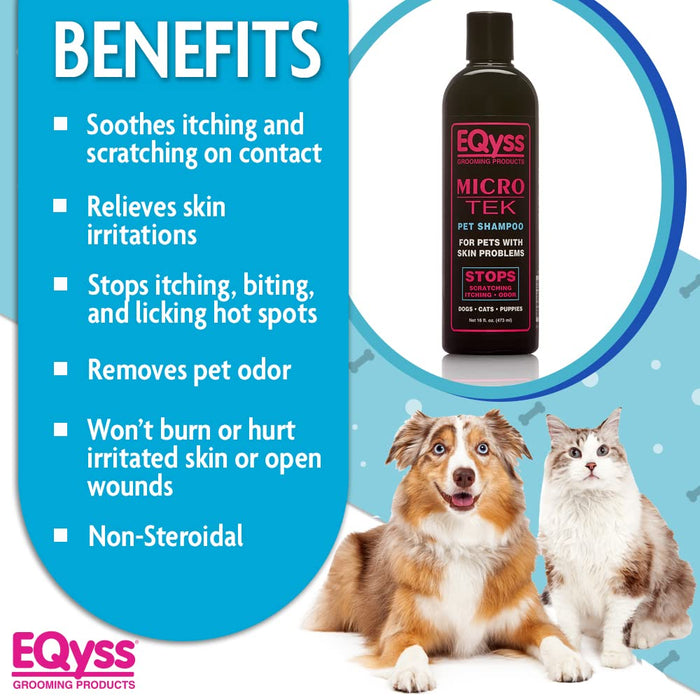 EQyss Micro-Tek Pet Shampoo – Stops Itching, Hot Spots & Odor