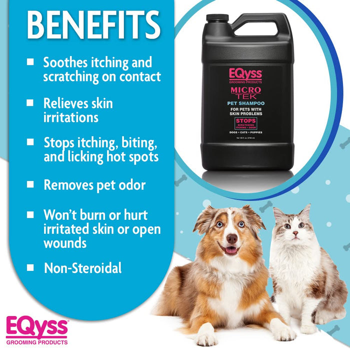 EQyss Micro-Tek Pet Shampoo – Stops Itching, Hot Spots & Odor