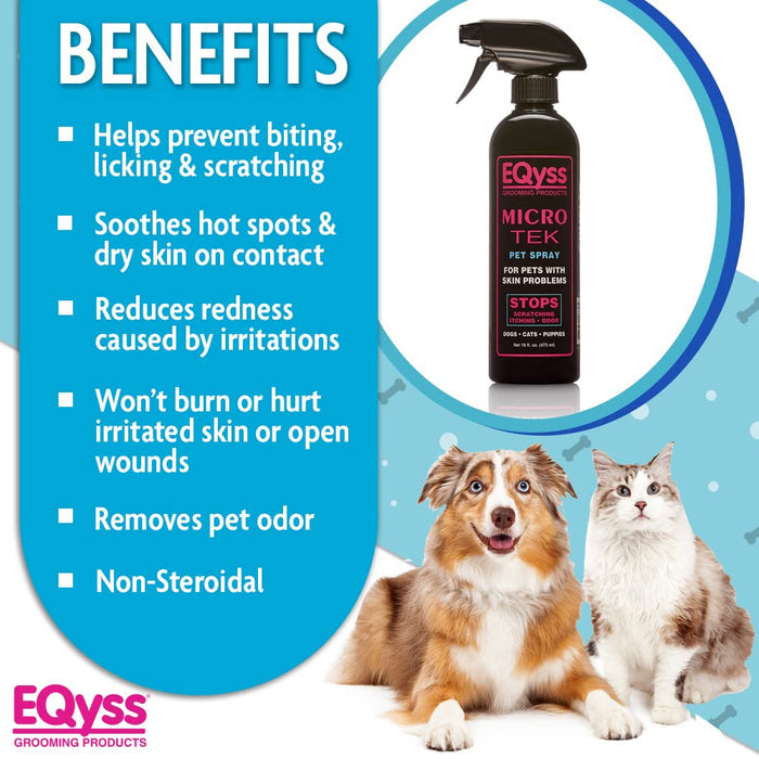 EQyss Micro-Tek Pet Spray – Stops Itching, Scratching & Odor