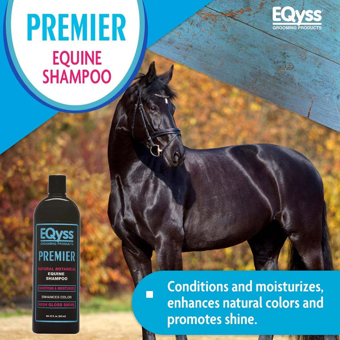 EQyss Premier Equine Shampoo 32 oz. Botanical Cleanser Brightens Coat Tropical Scent
