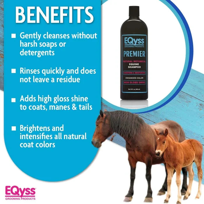 EQyss Premier Equine Shampoo 32 oz. Botanical Cleanser Brightens Coat Tropical Scent