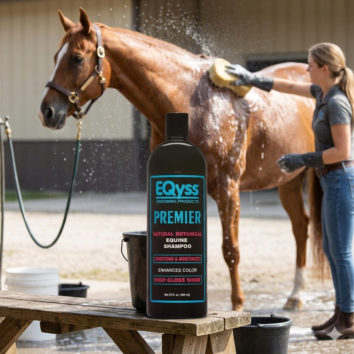 EQyss Premier Equine Shampoo 32 oz. Botanical Cleanser Brightens Coat Tropical Scent