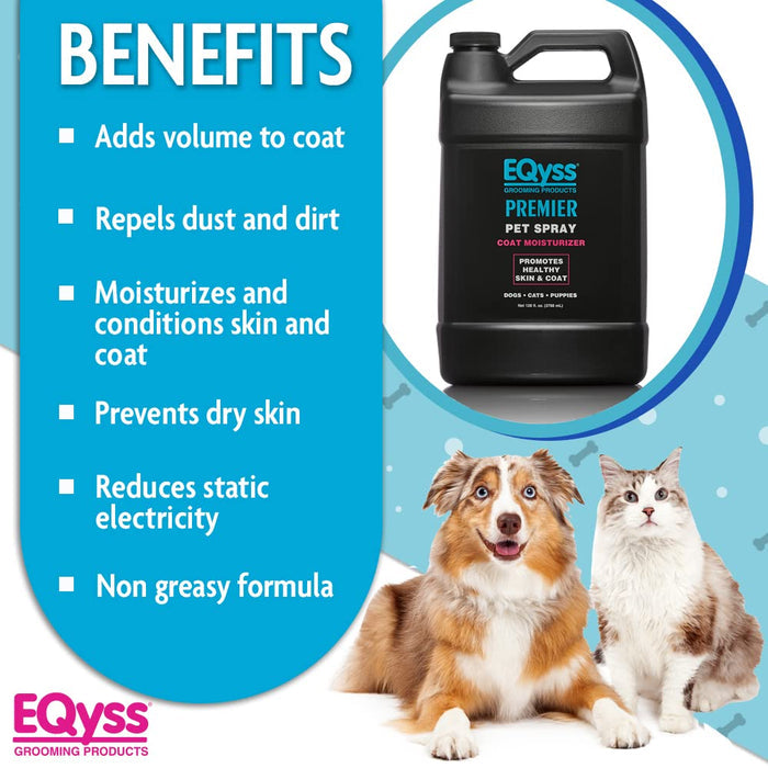 EQyss Premier Pet Coat Moisturizing Spray – No Residue, Soothes Dry Skin