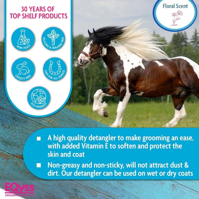 EQyss Survivor Mane & Tail Detangler 8 oz. Safe for Foals Mares Ponies & Horses