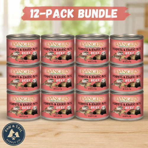 Evanger's Beef Dinner for Ferrets & Exotic Pets Grain Free 6 oz. Can 12-Pack