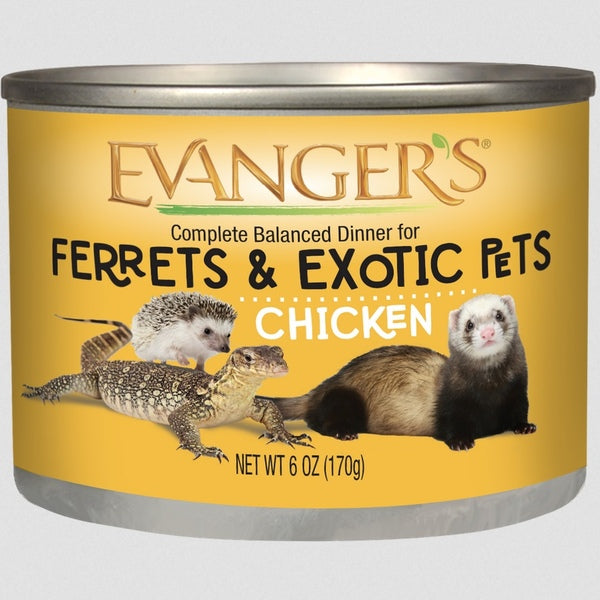 Evanger's Chicken Dinner for Ferrets & Exotic Pets Grain Free 6 oz. Can 12-Pack