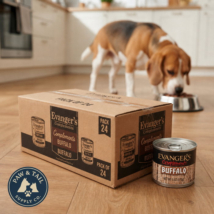 Evanger's Complements Grain Free Buffalo Dog & Cat Food Topper 6 oz. Pack of 24