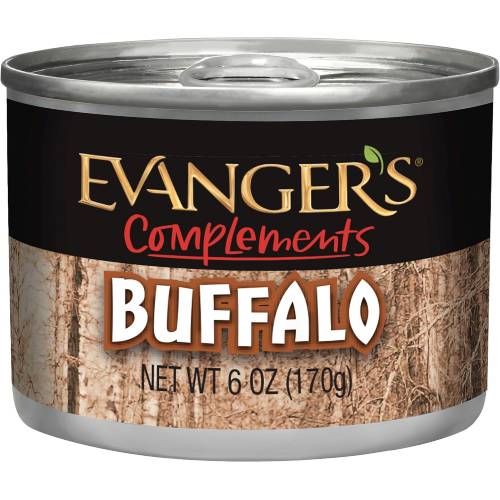 Evanger's Complements Grain Free Buffalo Dog & Cat Food Topper 6 oz. Pack of 24