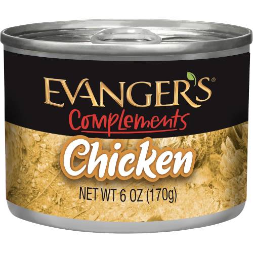 Evanger's Complements Grain Free Chicken Dog & Cat Food Topper 6 oz. 24-Pack