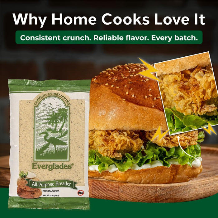 Everglades All Purpose Breading Mix 12 oz. Crispy Seafood & Fry Coating Spices 12-Pack