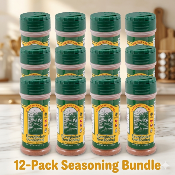 Everglades All Purpose Seasoning 4 oz. 1/3 Less Salt Southern Blend 12-Pack