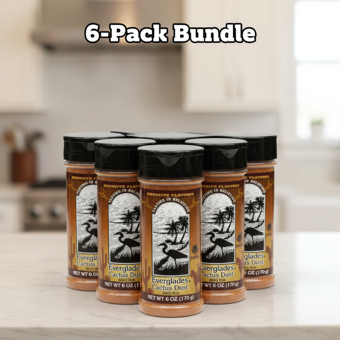 Everglades Cactus Dust BBQ Rub 6 oz. Mesquite Caramelizing Blend Made in USA 6-Pack