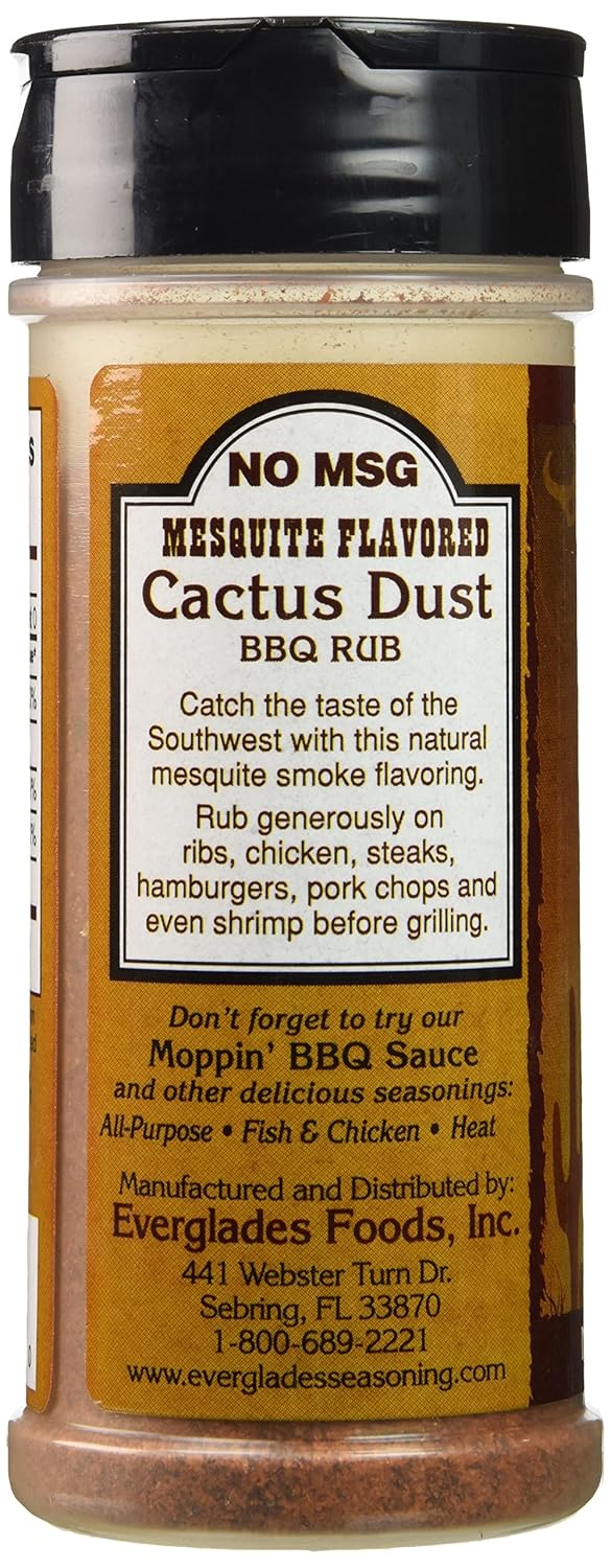 Everglades Cactus Dust BBQ Rub 6 oz. Mesquite Caramelizing Blend Made in USA 6-Pack