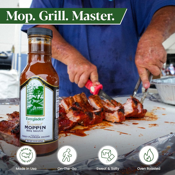 Everglades Moppin BBQ Sauce 15 oz. Southern Mustard BBQ Mop Sauce 6-Pack