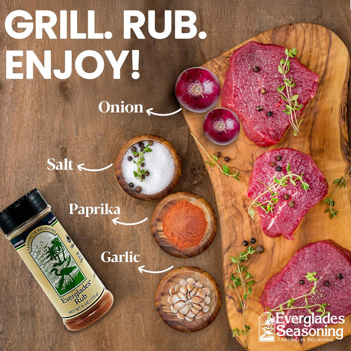 Everglades Rub Seasoning 6 oz. Sweet & Spicy BBQ Dry Rub for Meat