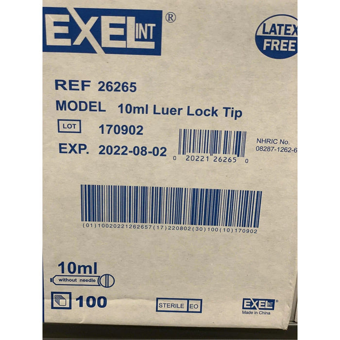 Exel General Purpose Sterile Syringes 10ml Luer Lock Tip Only Exel