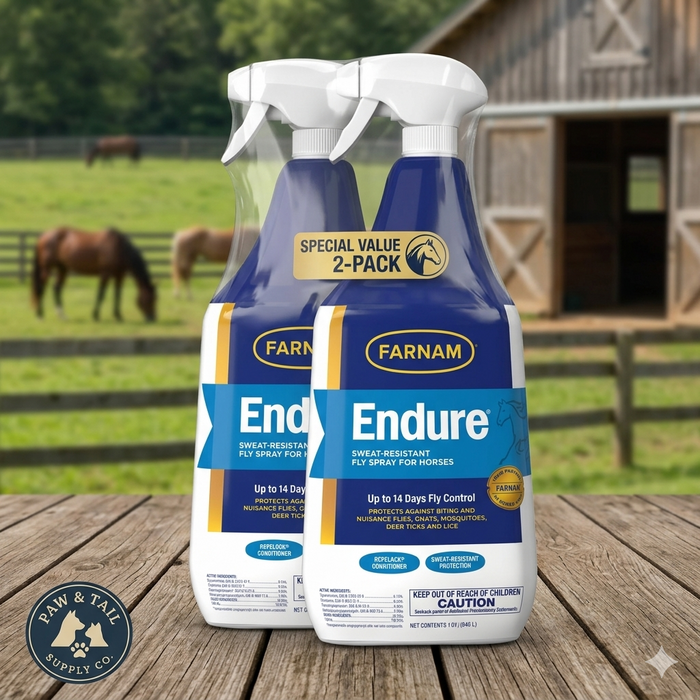 Farnam Endure Horse Fly Spray Sweatproof Extended Horse Protection 32 oz. 2PCK