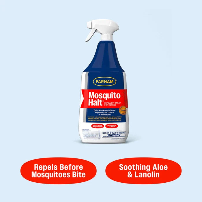 Farnam Mosquito Halt Horse Repellent Spray 32 oz. Fast Knockdown Mosquito & Flies