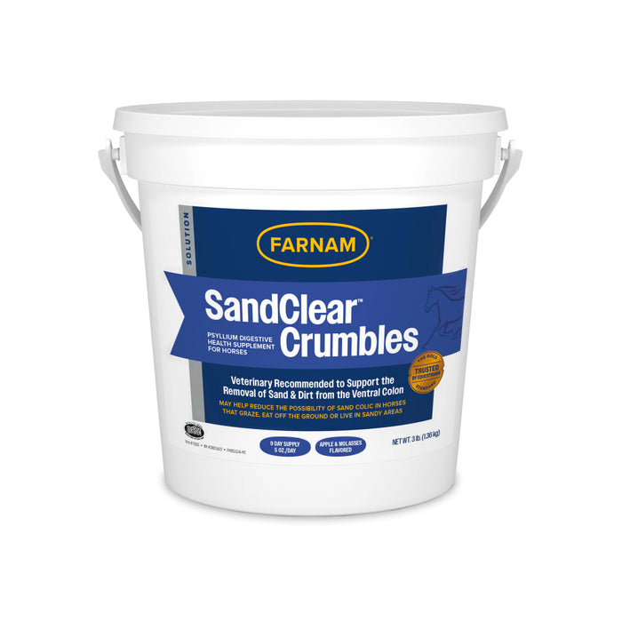 Farnam SandClear Psyllium Crumbles for Horses Digestive Support Sand Colic Risk 3lbs.