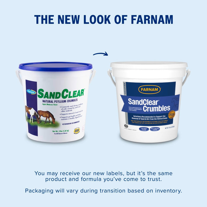 Farnam SandClear Psyllium Crumbles for Horses Digestive Support Sand Colic Risk 3lbs.