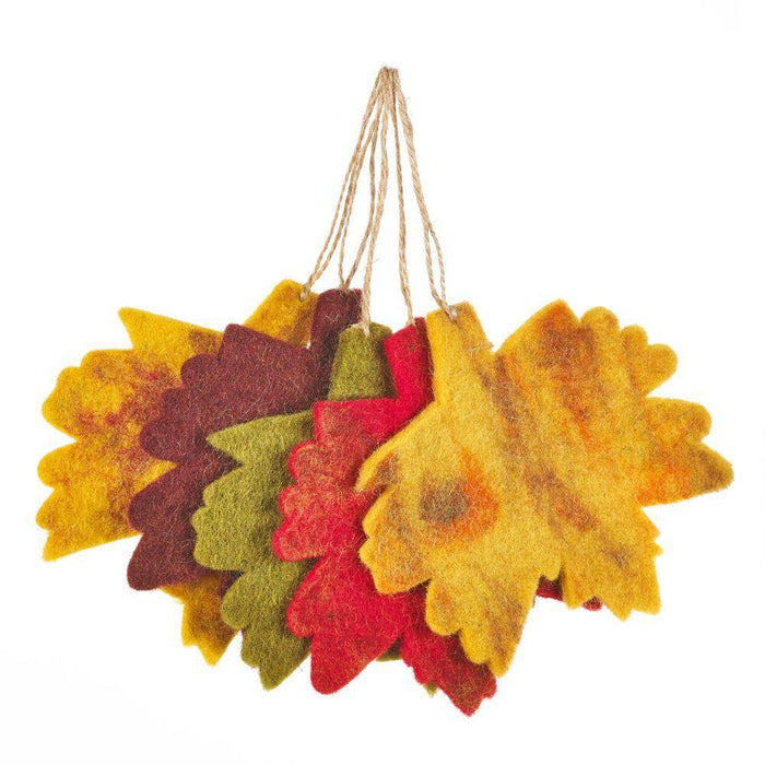 Felt Biodegradable Autumn Leaves pack of 5 Mixed  leaves.