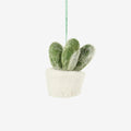 Felt Biodegradable Hanging Mini Plant: Stumpy Espostoa Cactus (White Base - 3 Cactus Spikes)