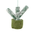 Felt Biodegradable Hanging Mini Plant: Tall Espostoa Cactus (Green Base - 3 Cactus Spikes)